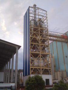 Obra montagem torre de peletização Bello Alimentos em Itaquiraí – MS